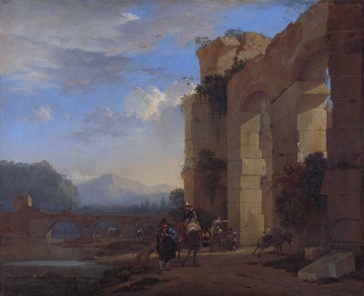 Arrieros junto a una ruina italiana de Jan Asselijn