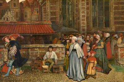 Después de misa (óleo sobre tabla) de Jan August Hendrik Baron Leys