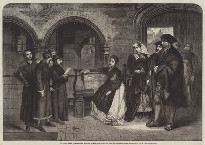 Lutero, cuando era corista, cantando himnos de puerta en puerta en Eisenach de Jan August Hendrik Leys