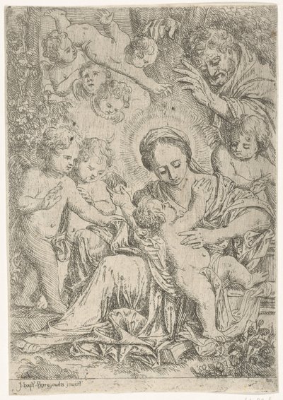 La Sagrada Familia con Ángeles de Jan Baptist Herregouts