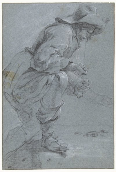 Un hombre jugando a "Koten de Jan Baptist Weenix