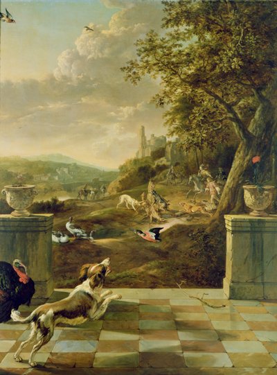 Escena de caza de Jan Baptist Weenix