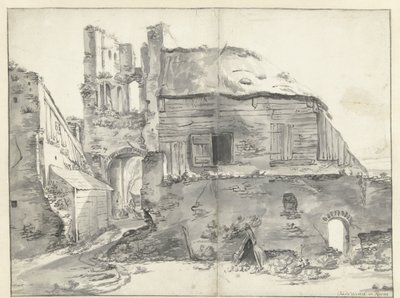 Casa cerca de una ruina de Jan Baptist Weenix