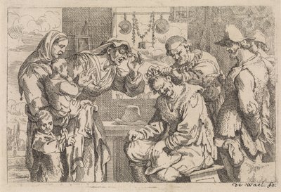 El cirujano del pueblo Varias escenas de género (título de la serie) de Jan Baptist de Wael