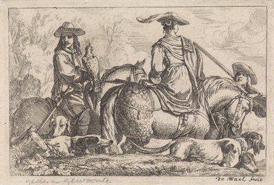 cetrería Varias escenas de género (título de la serie) de Jan Baptist de Wael