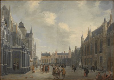 Plaza Burg en Brujas, 1672 de Jan Baptist van Meunincxhove