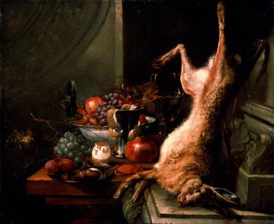 Naturaleza muerta con una liebre de Jan Baptist van Moerkerke