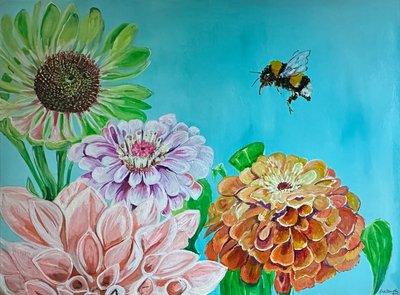 Full Bloom, 2023 (acrílico sobre lienzo) de Jan Barzottini
