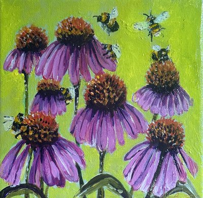 We Bee Busy, 2023 (acrílico sobre lienzo) de Jan Barzottini