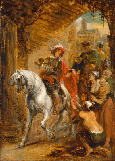 San Martín dividiendo su capa, c. 1640-1645 de Jan Boeckhorst