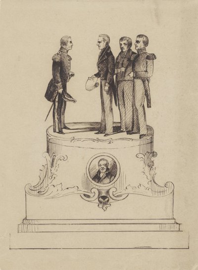 Diseño de un monumento por los 50 años de la independencia del Reino de los Países Bajos en 1863 de Jan Bos