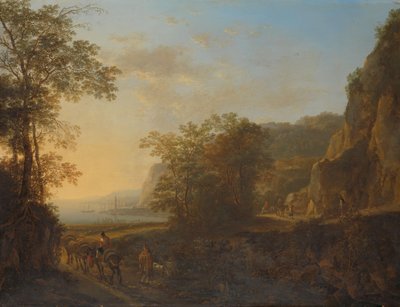 Paisaje italiano con vista al puerto de Jan Both