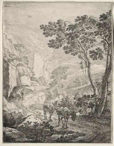 Los dos mulos. Rocca Aquatica cerca de Ancona de Jan Both
