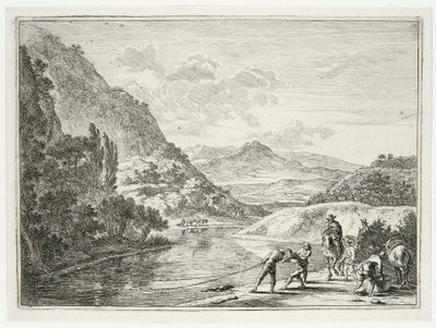 Pescadores en el Tíber Paisajes alrededor de Roma (título de la serie) de Jan Both