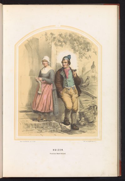 Traje tradicional de casas en Holanda Septentrional, 1857 Casas. Provincia de Holanda Septentrional / I (título sobre objeto) de Jan Braet von Uberfeldt