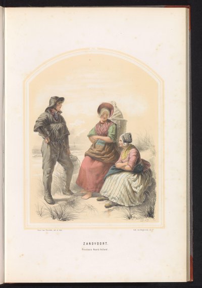 Traje tradicional de Zandvoort en Holanda Septentrional, 1857 Zandvoort. Provincia de Holanda Septentrional / III (título sobre objeto) de Jan Braet von Uberfeldt