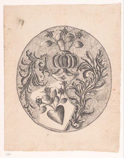 Escudo de armas de la familia con rosa de Jan Brandes
