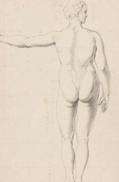 Estudios de desnudos de mujer y hombre, vistos de espaldas de Jan Brandes