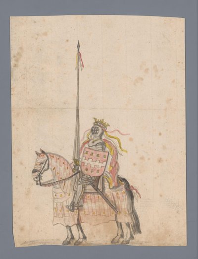 Bosquejo de un caballero a caballo de Jan Brandes