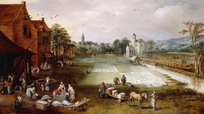 Un campo de blanqueo de Jan Brueghel the Elder