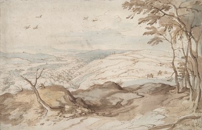 Paisaje montañoso con vista sobre un valle de Jan Brueghel the Elder
