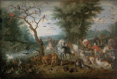 Paisaje paradisíaco con animales de Jan Brueghel the Elder