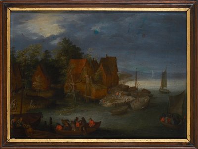 Pueblo junto al río de Jan Brueghel the Elder