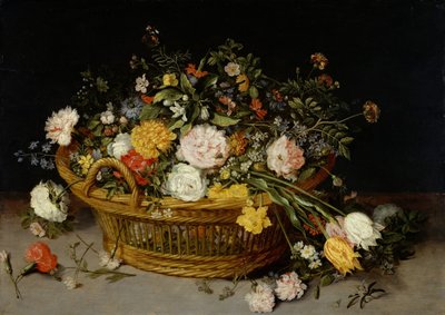 Una Cesta de Flores, probablemente 1620s de Jan Brueghel the Younger