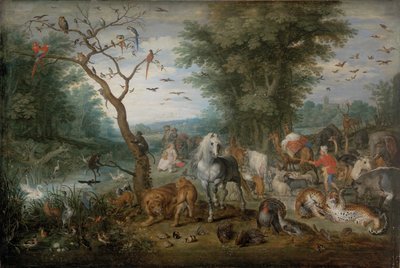 Paisaje paradisíaco con animales de Jan Brueghel the Younger