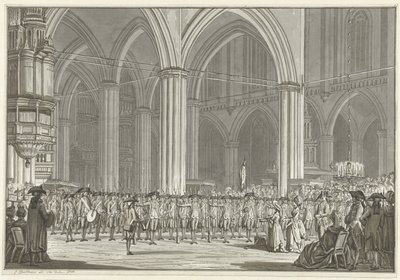 Sociedad Pro Patria en la Iglesia Nueva, 1786 de Jan Bulthuis (signed by artist)