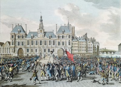 Las cabezas de Launay y Flesselles paseadas ante el Hotel de Ville, 14 de julio de 1789, 1795 de Jan Bulthuis