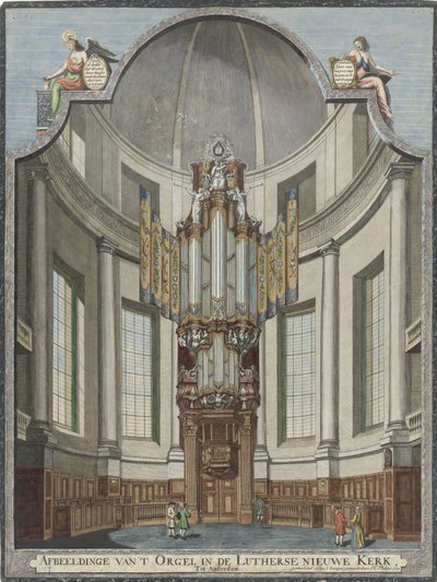 Órgano de la Nueva Iglesia Luterana en Amsterdam Imagen del órgano en el Lutheran Nieuwe Kerk, Tot Amsterdam (título sobre el objeto) de Jan Caspar Philips