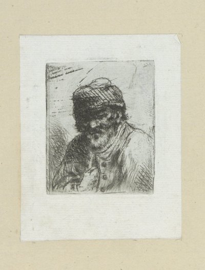 Bebaarde oude man met muts The Compleat Work of Etchings de John Chalon / Oeuvre Complette des Eaux Fortes par Jean Chalon (título de la serie) de Jan Chalon