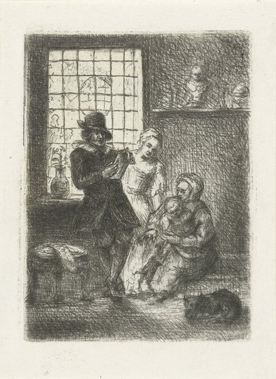 Interior con una familia de Jan Chalon