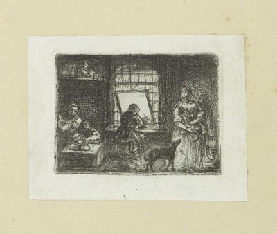 Interior van een prentatelier The Compleat Work of Etchings de John Chalon / Oeuvre Complette des Eaux Fortes par Jean Chalon (título de la serie) de Jan Chalon