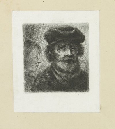 Jonge man en bebaarde man The Compleat Work of Etchings de John Chalon / Oeuvre Complette des Eaux Fortes par Jean Chalon (título de la serie) de Jan Chalon