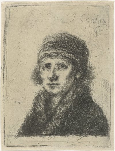 Joven con cuello de piel de Jan Chalon