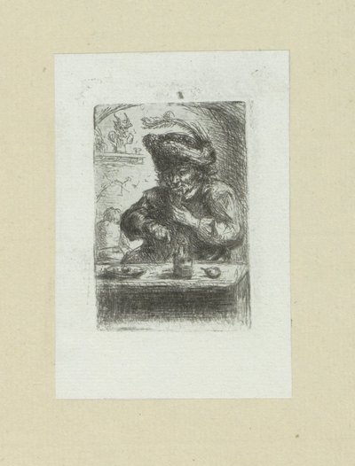 Hombre aan de eettafel The Compleat Work of Etchings de John Chalon / Oeuvre Complette des Eaux Fortes par Jean Chalon (título de la serie) de Jan Chalon