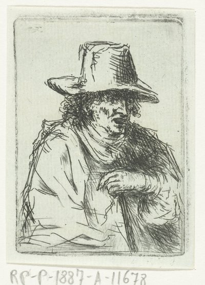 Hombre con sombrero de copa y bastón de Jan Chalon