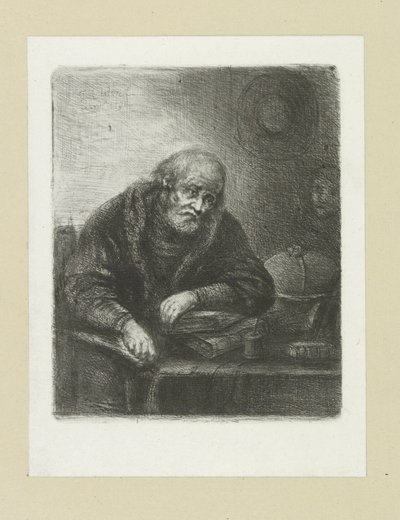 Oude man aan zijn escritorio The Compleat Work of Etchings de John Chalon / Oeuvre Complette des Eaux Fortes par Jean Chalon (título de la serie) de Jan Chalon