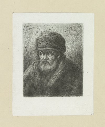 Oude man pone a baard en muts The Compleat Work of Etchings de John Chalon / Oeuvre Complette des Eaux Fortes par Jean Chalon (título de la serie) de Jan Chalon