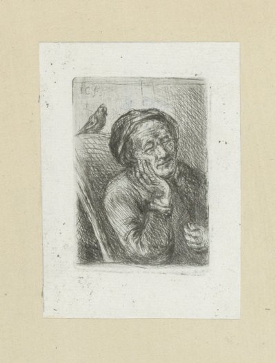 Slapende oude man met vogel The Compleat Work of Etchings de John Chalon / Oeuvre Complette des Eaux Fortes par Jean Chalon (título de la serie) de Jan Chalon