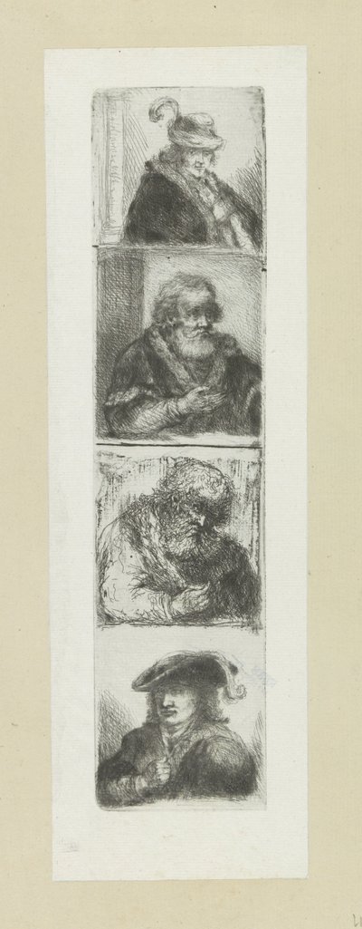 Vier mansportretten The Compleat Work of Etchings de John Chalon / Oeuvre Complette des Eaux Fortes par Jean Chalon (título de la serie) de Jan Chalon