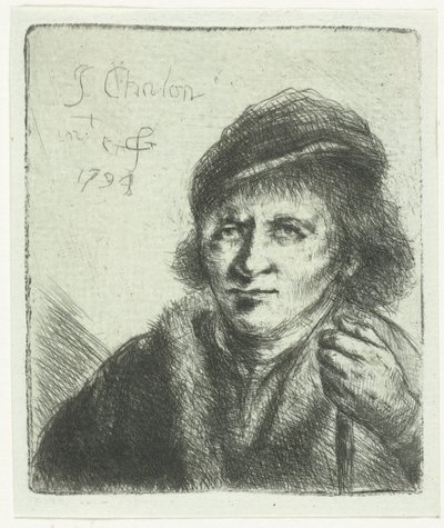 Hombre adulto con sombrero y bastón de Jan Chalon