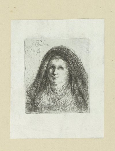 Mujer adulta con velo The Compleat Work of Etchings de John Chalon / Oeuvre Complette des Eaux Fortes de Jean Chalon (título de la serie) de Jan Chalon