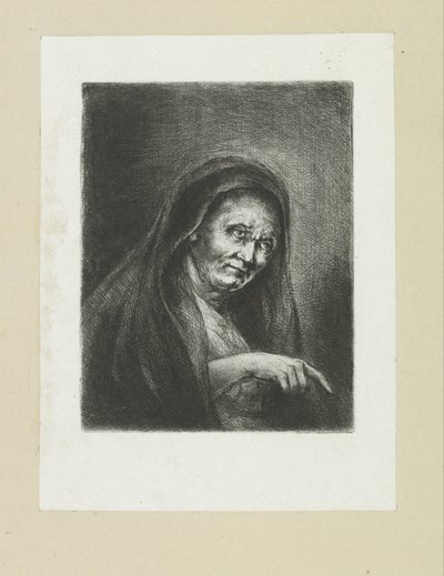 Wijzende oude vrouw The Compleat Work of Etchings de John Chalon / Oeuvre Complette des Eaux Fortes par Jean Chalon (título de la serie) de Jan Chalon