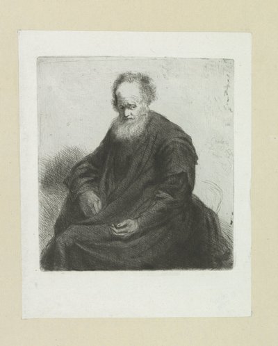 Zittende oude hombre con abrigo lange The Compleat Work of Etchings de John Chalon / Oeuvre Complette des Eaux Fortes par Jean Chalon (título de la serie) de Jan Chalon