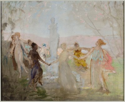 Boceto para el cuadro «Procesión alrededor de la estatua de la Venus de Milo» de Jan Ciągliński