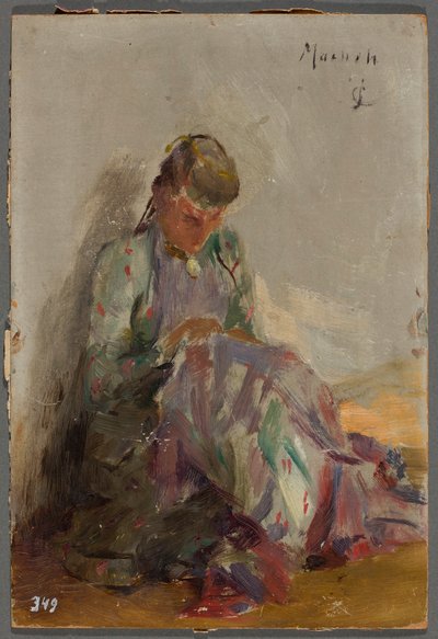 Muchacha cosiendo - muchacha tártara. De un viaje a Crimea de Jan Ciągliński