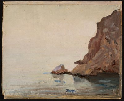 Vista del mar con una roca. De un viaje al Turquestán de Jan Ciągliński